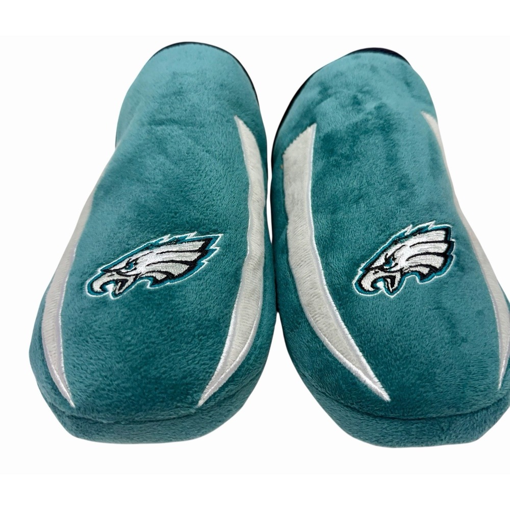 Philadelphia Eagles‎ NFL Mens Slippers Size Large (10-12) Green Fuzzy Game Night